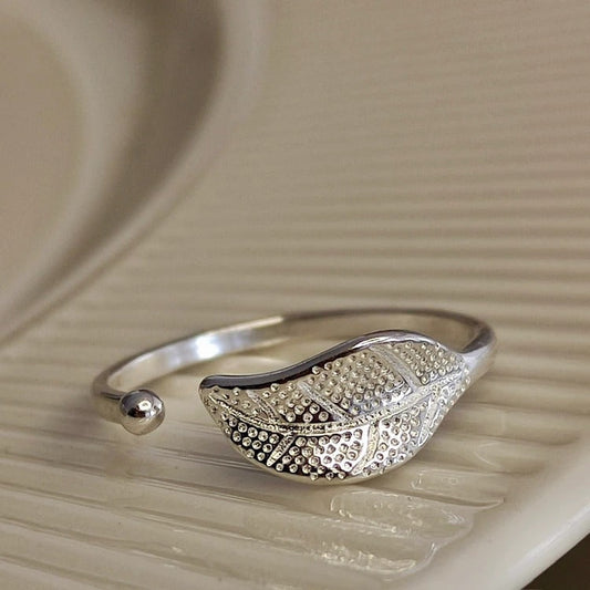925 Sterling Silver Leaf RingāØ
