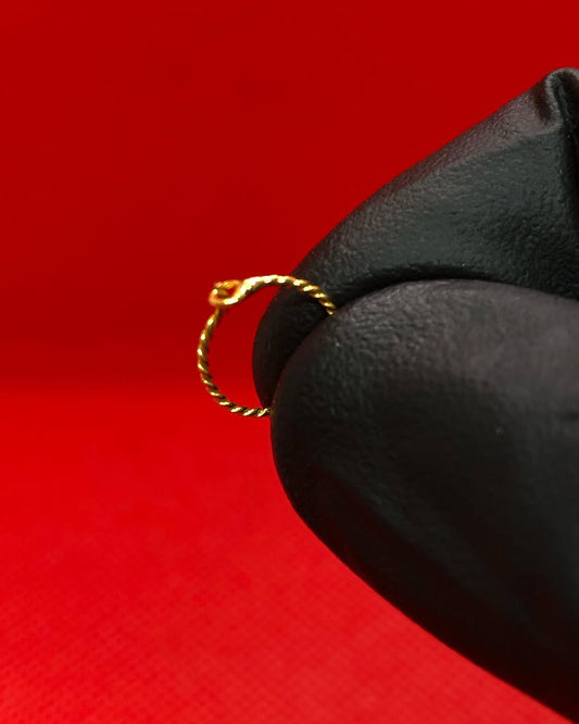 21K Pure Gold Twisted Nose Ring š