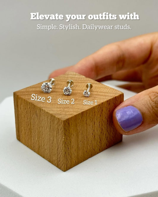 925 Sterling Silver Zircon EarringsāØ