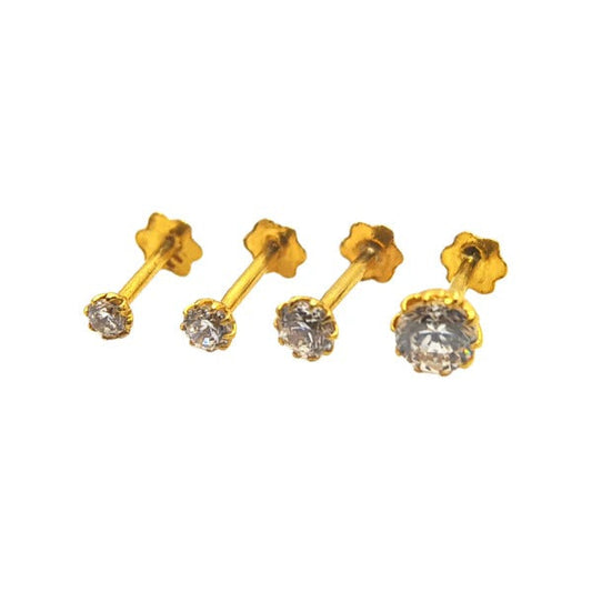 18K Gold Nose Pin in Zircon Stone āØ