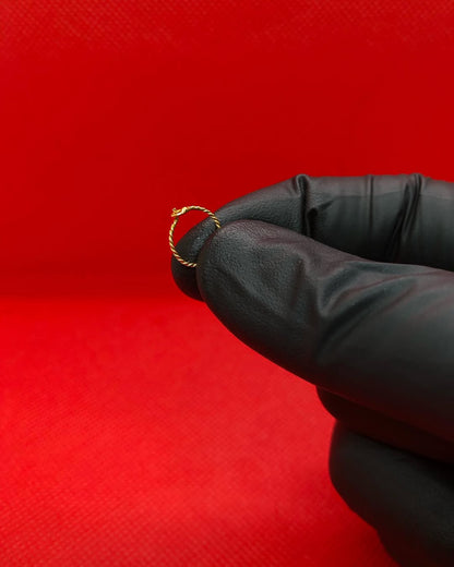 21K Pure Gold Twisted Nose Ring 💛