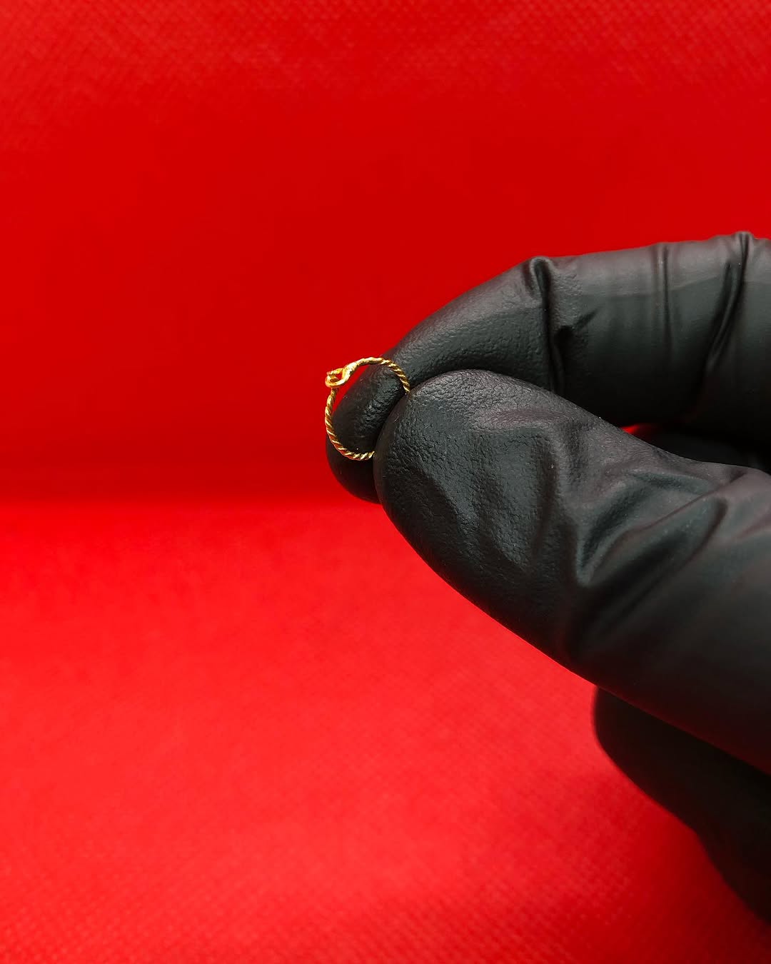 21K Pure Gold Twisted Nose Ring 💛